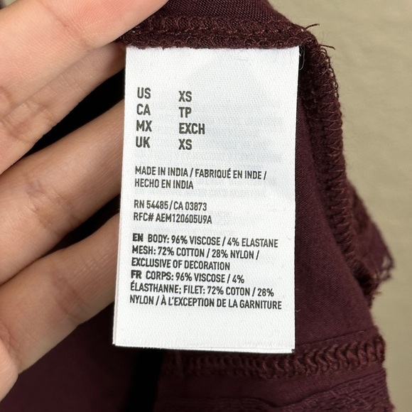 American Eagle Outfitters Maroon Lace Sleeveless Pullover Dress Size X-Small - Picture 10 of 12